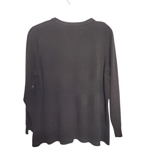 Basic Editions Women's Plus Sz 3X Black Beaded Cardigan Sweater Soft Recycled - Picture 5 of 5